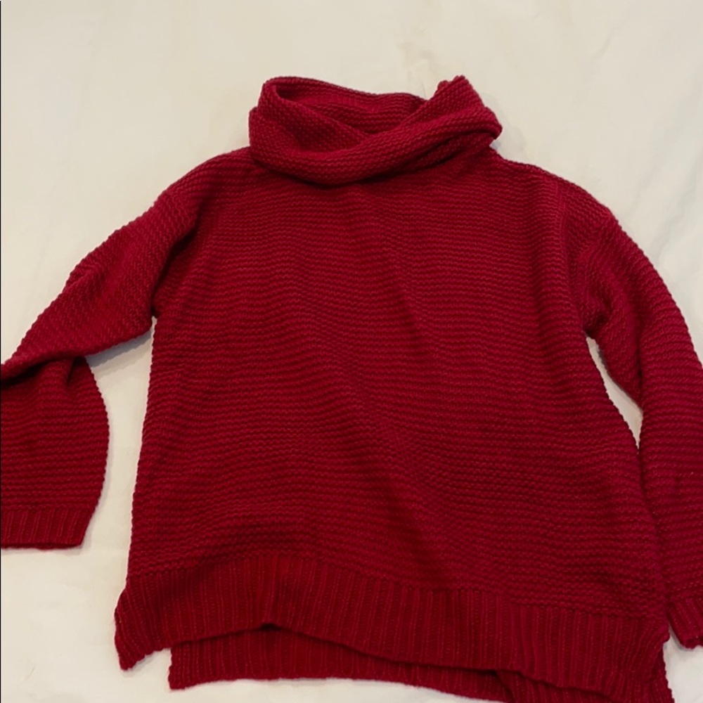 Red turtleneck